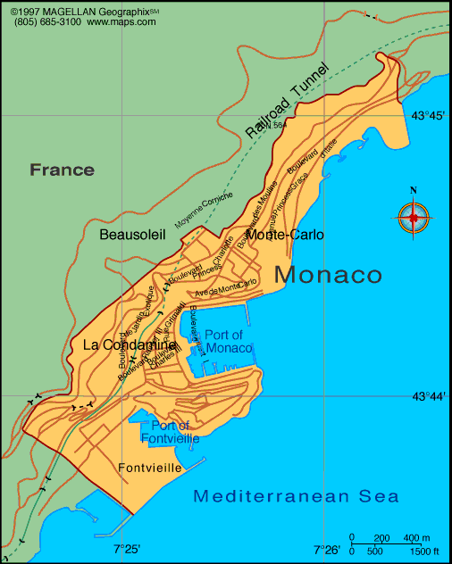 monaco karte frankreich